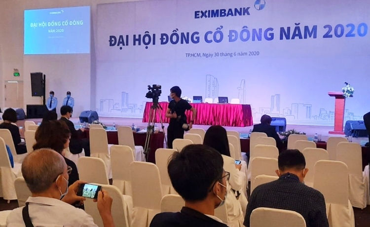 Hội trường tổ chức phiên họp thường niên tổ chức vào tháng 6/2020 của Eximbank.