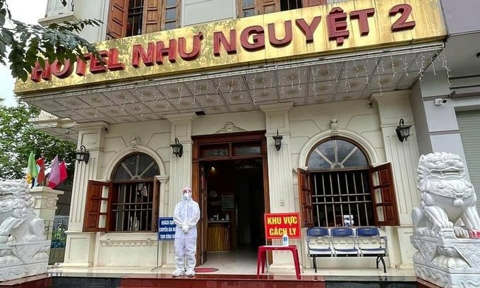 Khách sạn Như Nguyệt 2 ở Yên Bái, là nơi cách ly tập trung người nhập cảnh, xuất hiện ca bệnh 2857 ngày 27/4. Ảnh: Đồ Nghệ