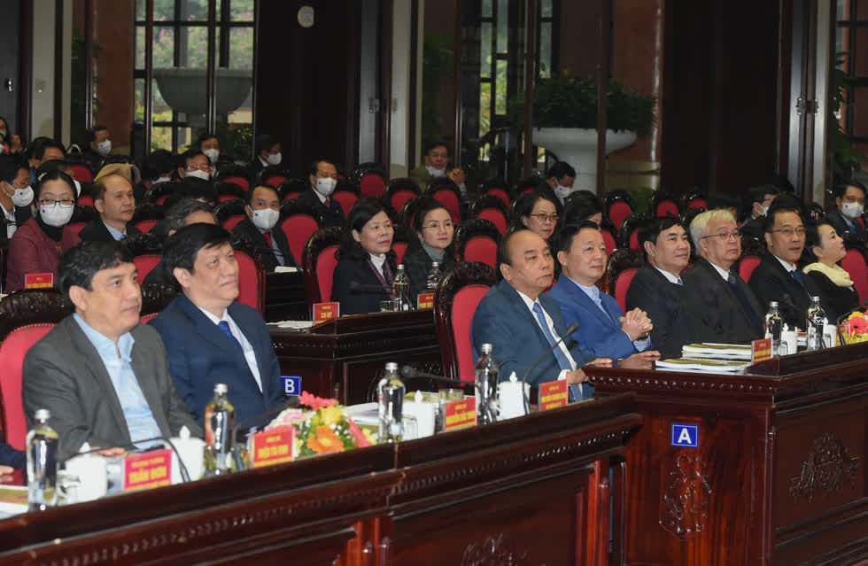 Thủ tướng Nguyễn Xuân Phúc dự Hội nghị Y tế toàn quốc.  Ảnh: VGP