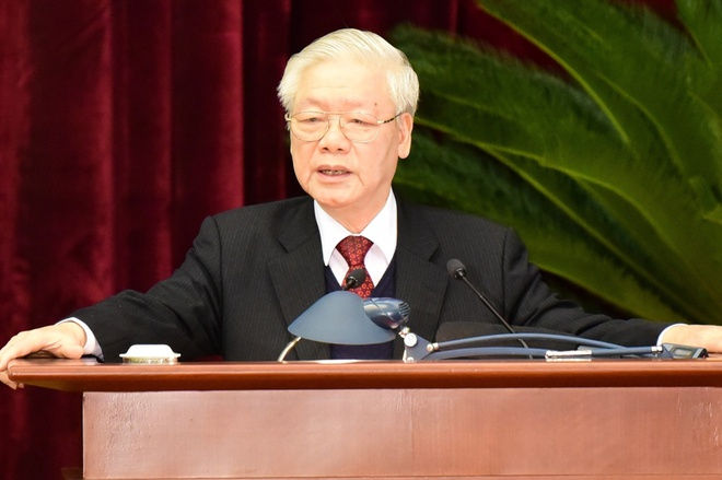 Tổng bí thư, Chủ tịch nước Nguyễn Phú Trọng cho biết Trung ương đã thông qua một số trường hợp đặc biệt và danh sách đề cử các chức danh lãnh đạo chủ chốt khóa XIII với số phiếu tập trung rất cao. Ảnh: Minh Quân.