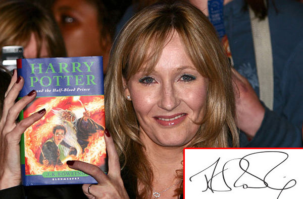 Ảnh: Chữ ký của nữ nhà văn nổi tiếng J.Rowling, tác giả của bộ truyện nổi tiếng Harry Porter. Bà là người thuộc mệnh Hỏa