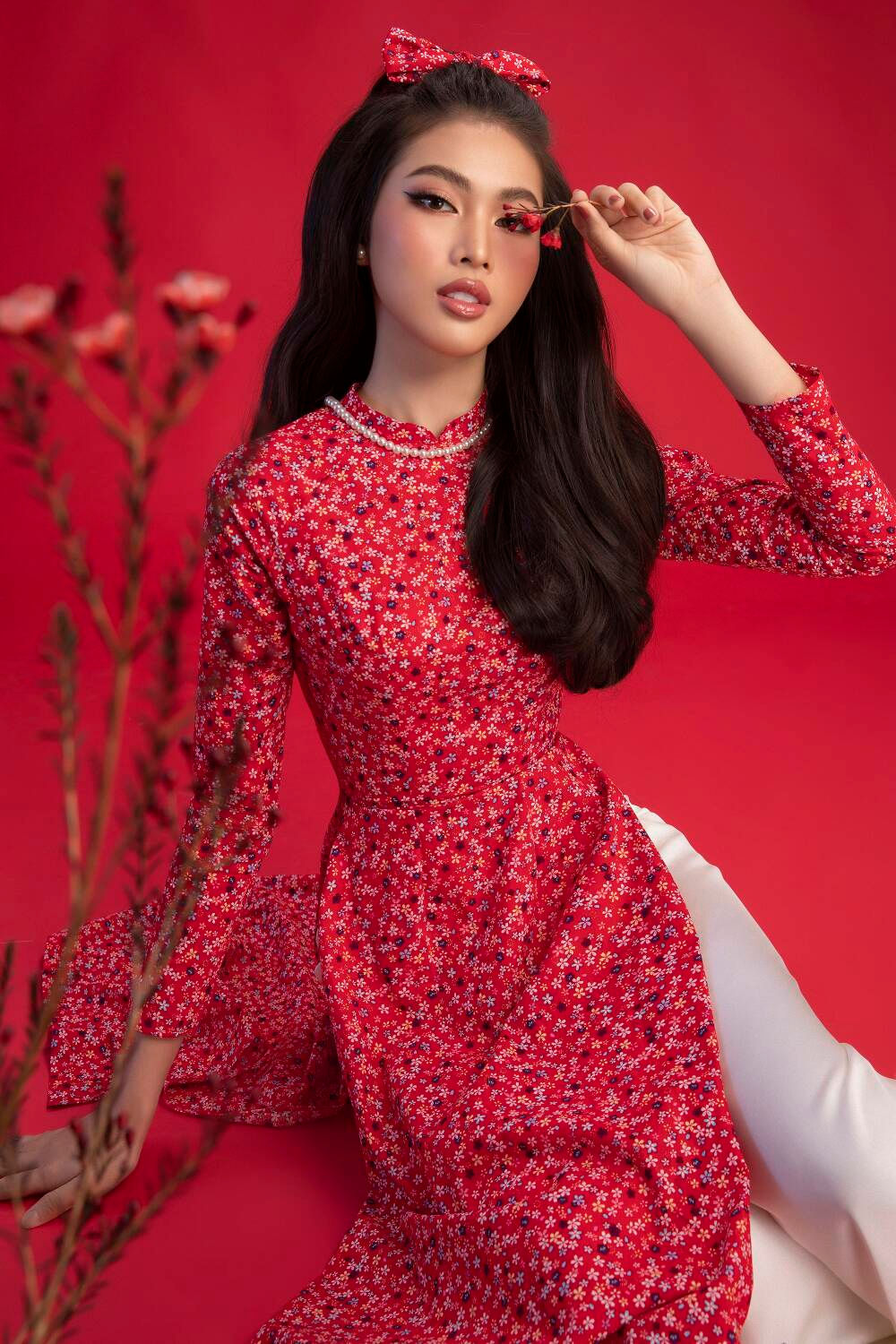 Top 3 Hoa hậu Việt Nam 2020 Đỗ Hà - Phương Anh - Ngọc Thảo chào xuân 'ngọt lịm' với áo dài cổ điển Ảnh 14