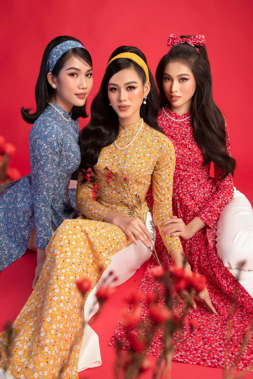 Top 3 Hoa hậu Việt Nam 2020 Đỗ Hà - Phương Anh - Ngọc Thảo chào xuân 'ngọt lịm' với áo dài cổ điển Ảnh 16