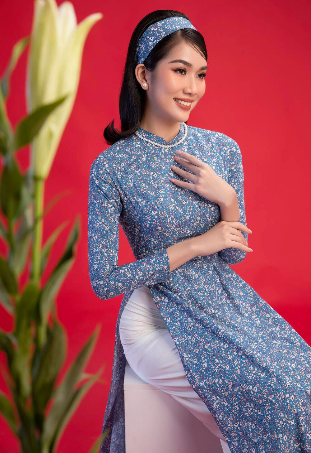 Top 3 Hoa hậu Việt Nam 2020 Đỗ Hà - Phương Anh - Ngọc Thảo chào xuân 'ngọt lịm' với áo dài cổ điển Ảnh 8