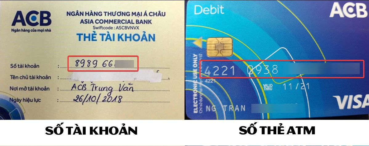phân biệt số thẻ ATM và STK