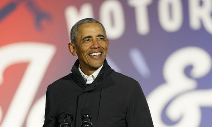 Cựu tổng thống Obama tại một sự kiện ở Detroit, Michigan, hồi tháng 10/2020. Ảnh: AP.