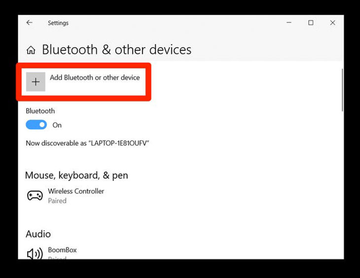Nhấp vào Add Bluetooth or other device