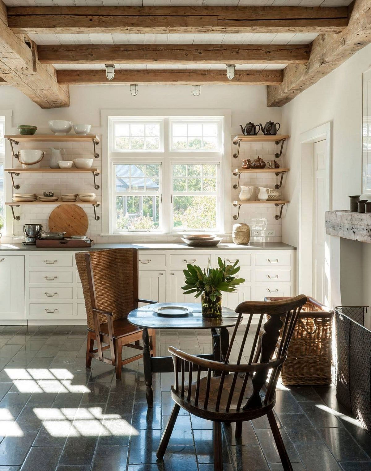 traditional-wood-and-white-single-wall-kitchen-with-small-wooden-shelves-and-exposed-wooden-beams-60271.jpg