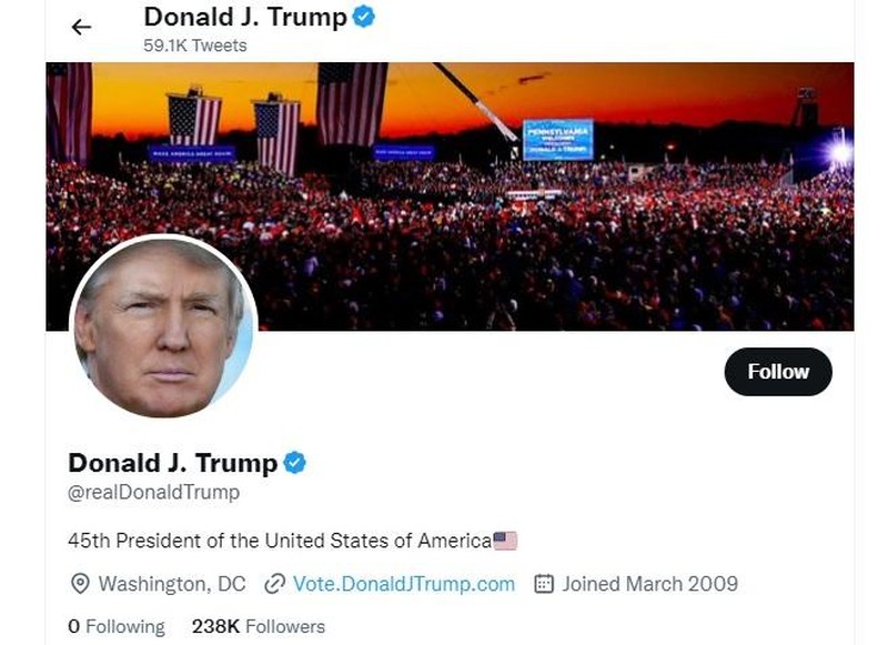 Tài khoản Twitter của ông Donald Trump được khôi phục - Ảnh 1.