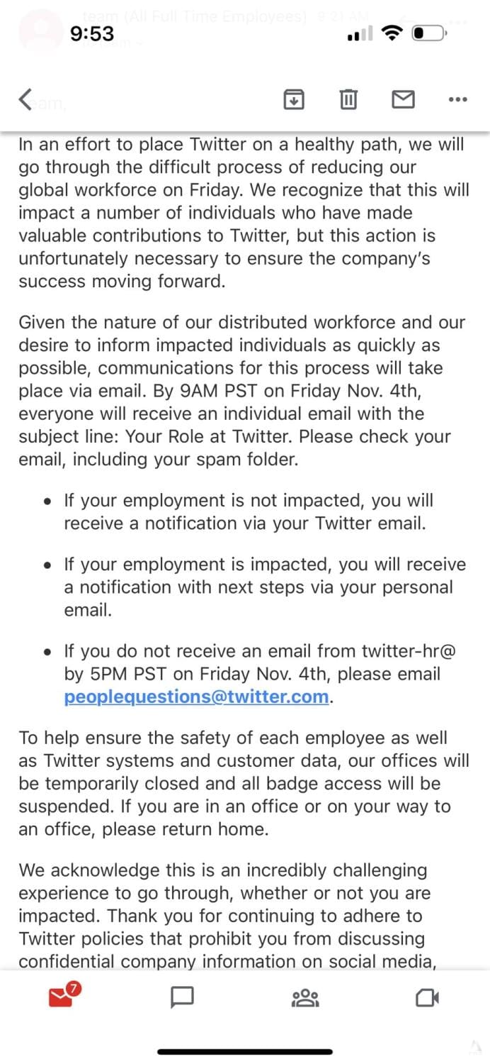 Twitter bắt đầu kế hoạch sa thải hàng loạt nhân viên - Ảnh 1.