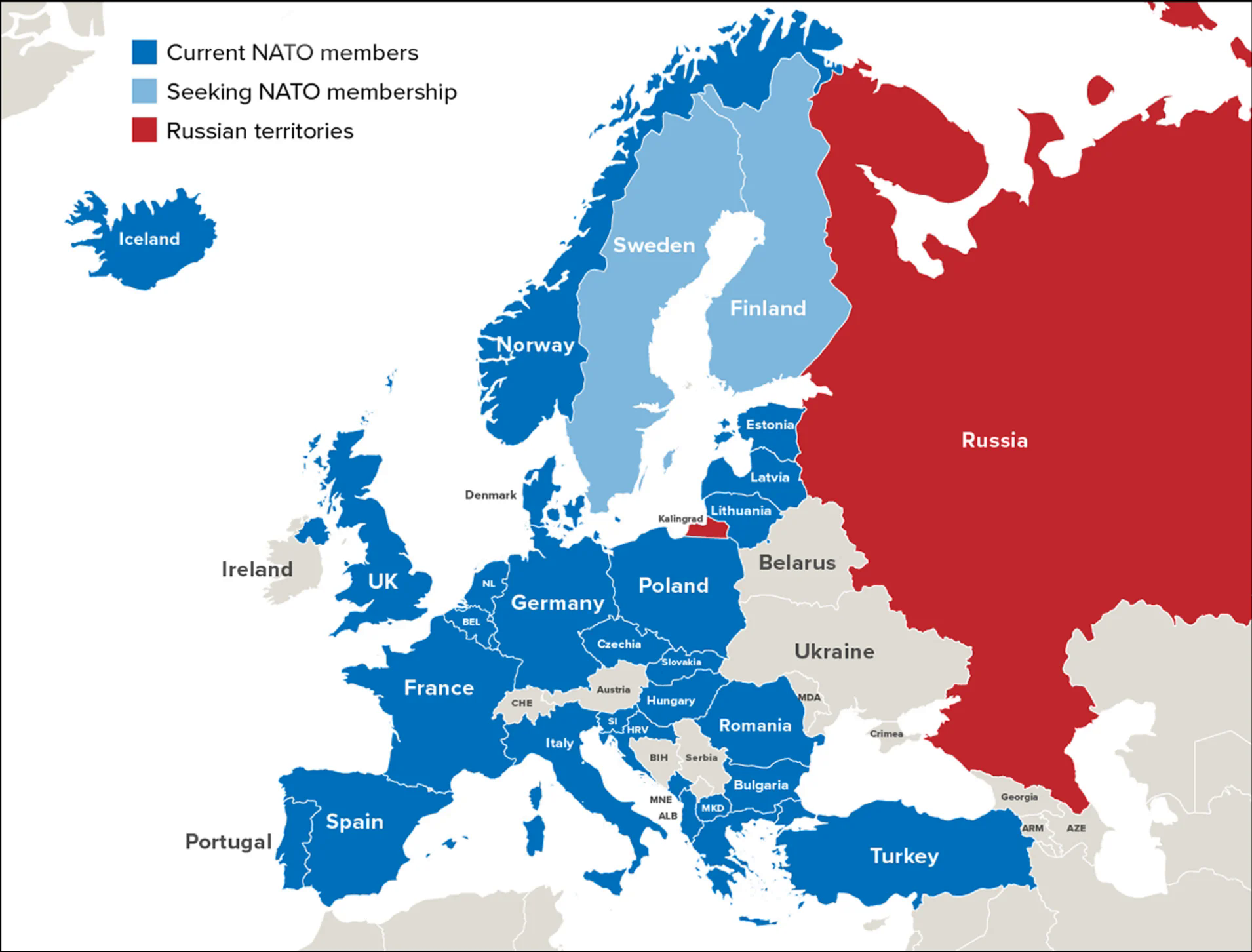 Hai bản đồ cho thấy sự lớn mạnh của NATO và sự cô lập của Nga kể từ năm 1990 - Ảnh 3.