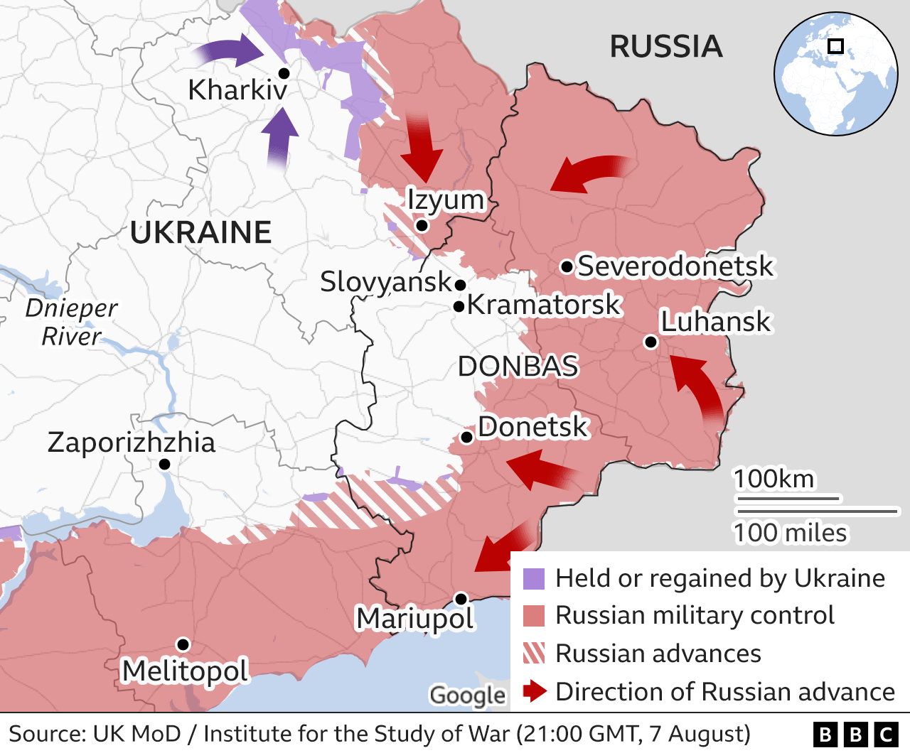 Bản đồ chiến sự Nga - Ukraina ngày 9/8: Giao tranh ác liệt tại miền Đông - Ảnh 6.