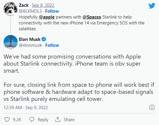 Elon Musk muốn hợp tác về việc kết nối vệ tinh trên iPhone - Ảnh 1.