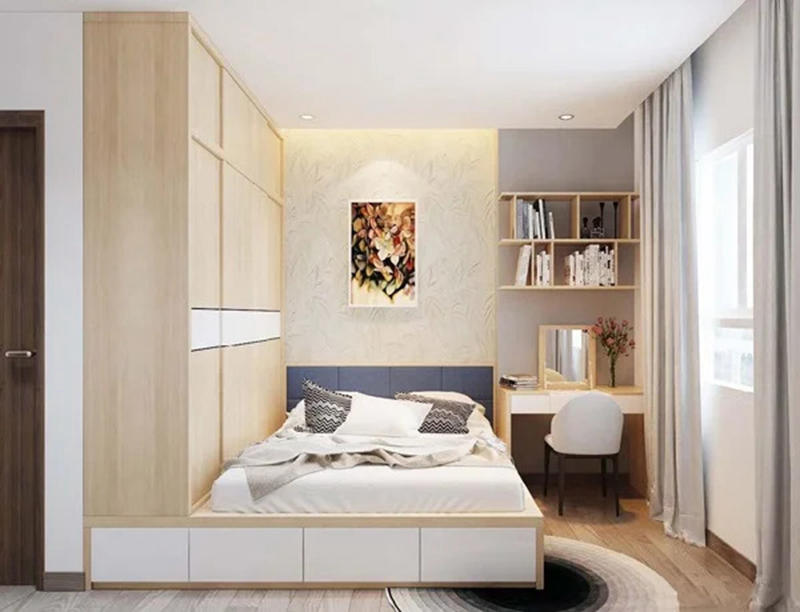 Giường ngủ liền tủ giải pháp tối ưu cho phòng có diện tích nhỏ - Ảnh 2.