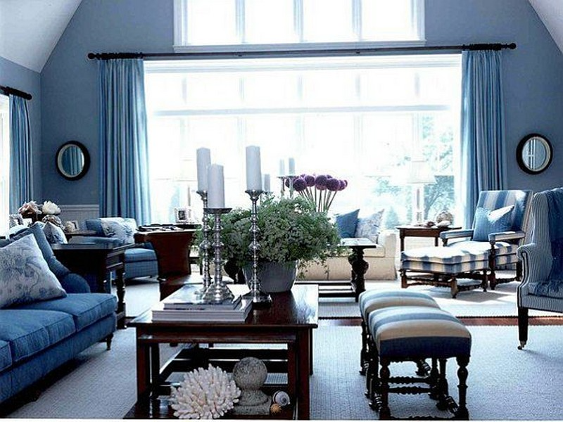 10 cách mix màu xanh lam tràn đầy năng lượng cho phòng khách- Ảnh 2.