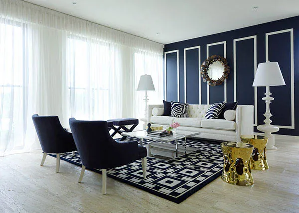 10 cách mix màu xanh lam tràn đầy năng lượng cho phòng khách- Ảnh 1.