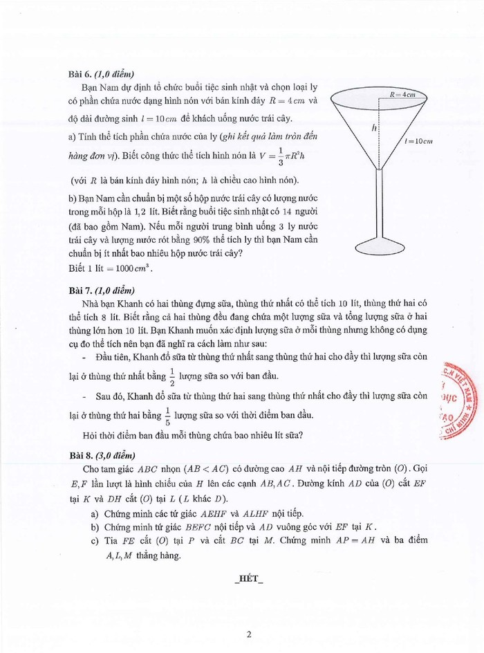 TP.Hồ Chí Minh công bố đáp án các môn thi tuyển sinh vào lớp 10 - Ảnh 13.