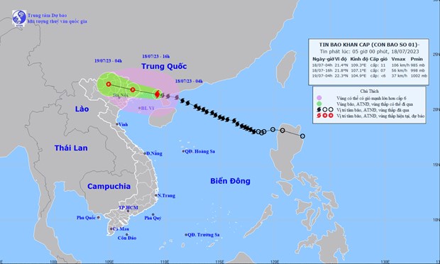 Cơn bão số 1: Gió giật cấp 14, cách Móng Cái khoảng 140km - Ảnh 1.