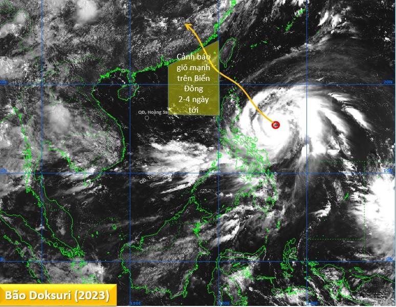 Bão Doksuri sắp vào biển Đông, mạnh thành siêu bão cấp 16 - Ảnh 1.