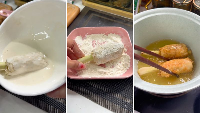 Món ngon mỗi ngày: Cách làm nấm cuộn sả chay giòn rụm - Ảnh 3.