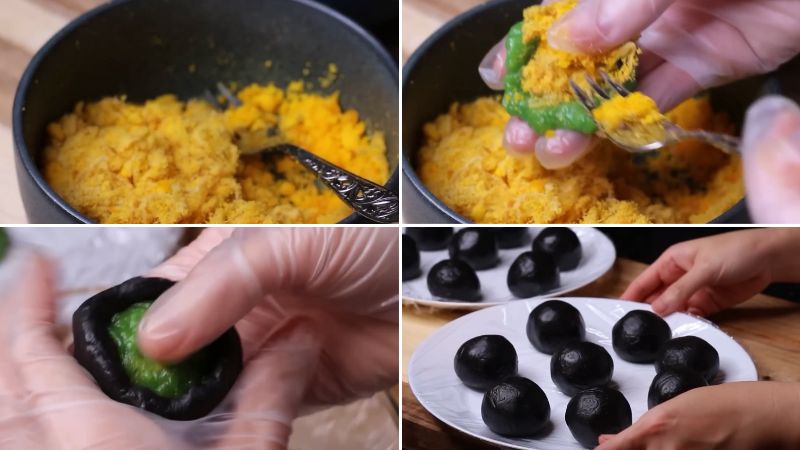 Món ngon mỗi ngày: Cách làm bánh trung thu Đài Loan nhân mè đen cốm dừa đơn giản - Ảnh 4.