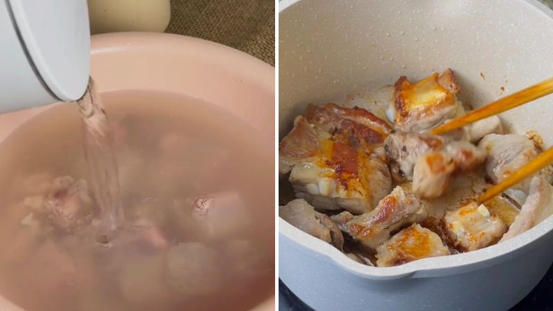 Món ngon mỗi ngày: Cách chế biến món sườn rim nước dừa mềm thơm - Ảnh 1.