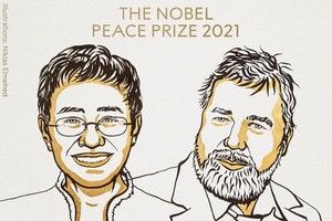 Nobel Hòa bình 2021 vinh danh hai nhà báo điều tra Maria Ressa và Dmitry Muratov