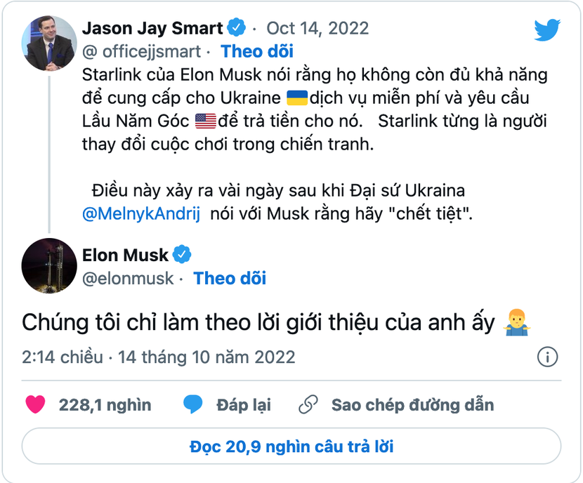 Elon Musk: SpaceX không thể 'đốt 20 triệu USD mỗi tháng' để duy trì internet vệ tinh cho Ukraina  - Ảnh 2.