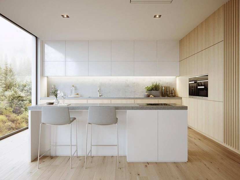 Cách thiết kế phòng bếp theo phong cách tối giản đẹp mắt - Ảnh 1.