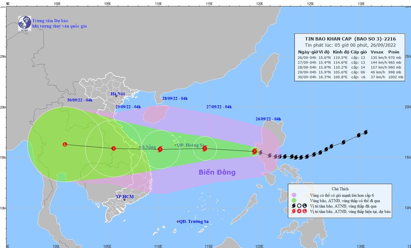 Dự báo ngày 28/9, bão Noru sẽ đổ bộ vào đất liền, miền Trung sắp mưa lớn - Ảnh 1.