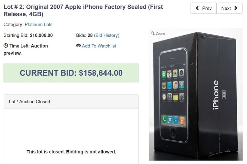 iPhone thế hệ đầu nguyên seal được bán với giá 4,5 tỷ đồng - Ảnh 1.