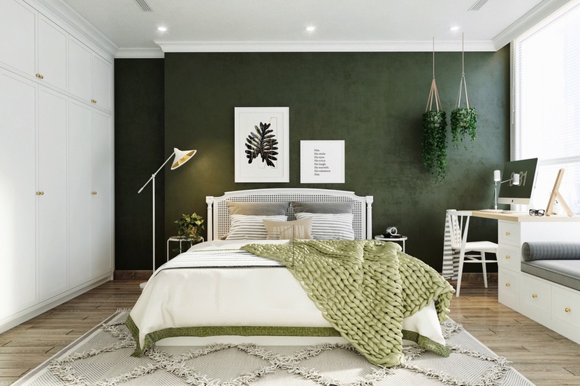 Phòng ngủ màu xanh lá Pastel nhẹ nhàng, dễ thương nhưng vẫn hiện đại- Ảnh 6.