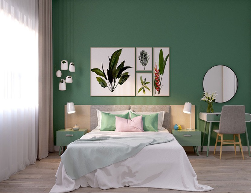Phòng ngủ màu xanh lá Pastel nhẹ nhàng, dễ thương nhưng vẫn hiện đại- Ảnh 7.