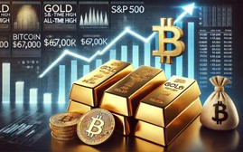 Vàng vượt qua S&P 500 kể từ năm 2005 khi lên mức cao nhất mọi thời đại, Bitcoin củng cố ở mức 67.000 USD