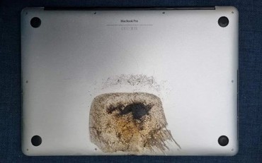 MacBook Pro tự nhiên bốc cháy khiến người dùng bị thương
