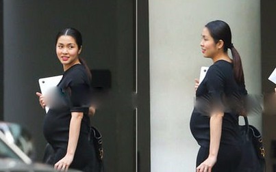 HOT: Những hình ảnh lộ bụng bầu hiếm hoi của Hà Tăng ở tháng cuối thai kì