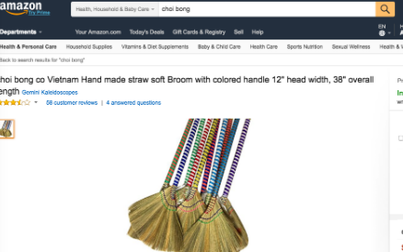 20 USD một chiếc chổi đót bán trên Amazon