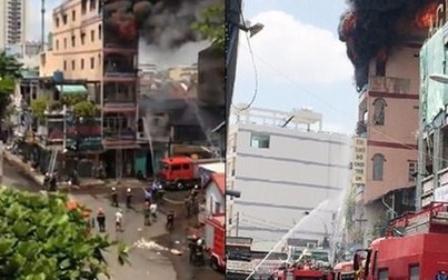 Cháy tầng 5 gần 'chợ tử thần' Kim Biên, sao cứu hỏa phun nước tầng 3?