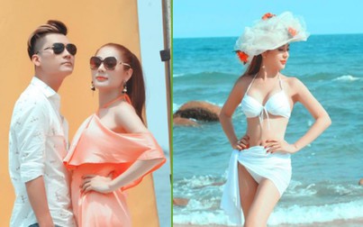 Lâm Khánh Chi diện bikini, khoe dáng trên biển với chồng sắp cưới