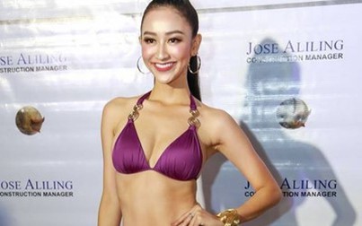 Hà Thu đọ dáng bikini với các hoa hậu quốc tế