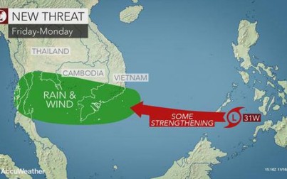 Dự báo áp thấp nhiệt đới mạnh lên thành bão, hướng về các tỉnh phía Nam