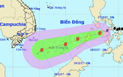 Thời tiết hôm nay 18/12: Bão Kai Tak sẽ đi vào Biển Đông