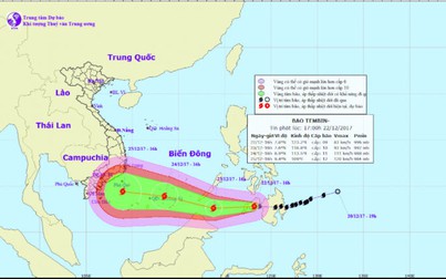 Bão Tembin di chuyển nhanh và tiếp tục mạnh lên thành cơn bão số 16