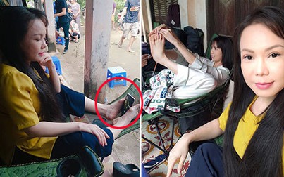 Ngọc Trinh hài hước tuyên bố sẽ bắt chước chiêu chụp hình bằng chân bá đạo của Việt Hương