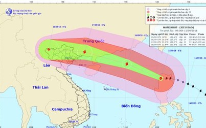 Siêu bão Mangkhut tấn công khu vực biển Đông, sức gió mạnh dần lên cấp 11-12