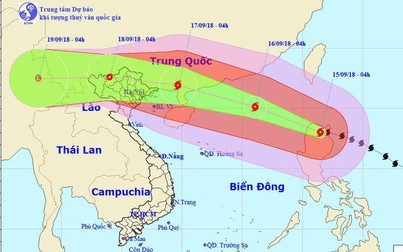 Bão Mangkhut vào Biển Đông và trở thành cơn bão thứ 6 trong năm