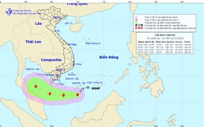 Áp thấp nhiệt đới đã mạnh lên thành cơn bão số 1 năm 2019