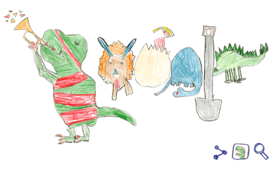 Bức tranh trên Google Doodle hôm nay 8/1 là tác phẩm của cô bé 7 tuổi