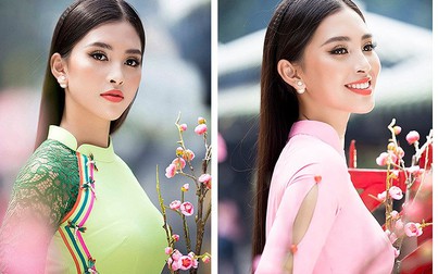 Hoa hậu Tiểu Vy khoe sắc xuân trong áo dài Ngô Nhật Huy