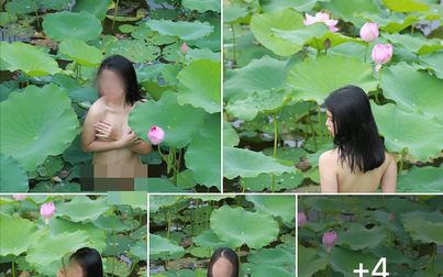 Cô gái khỏa thân chụp ảnh dưới hồ sen đang "gây bão" là ai?